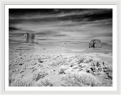 Infrared view of Monument Valley, Arizona / Art Photo - Framed Print