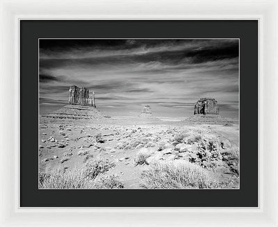 Infrared view of Monument Valley, Arizona / Art Photo - Framed Print