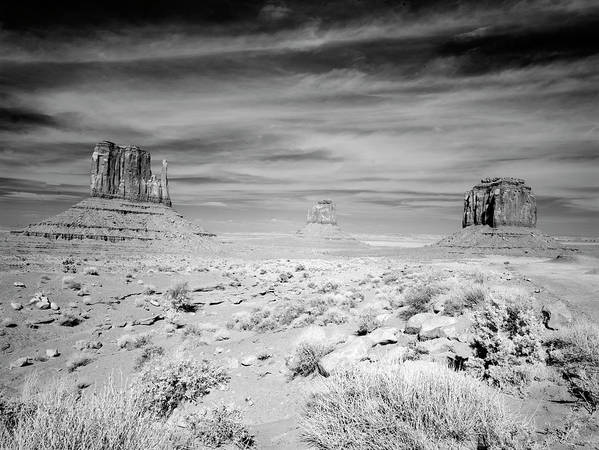 Infrared view of Monument Valley, Arizona / Art Photo - Art Print