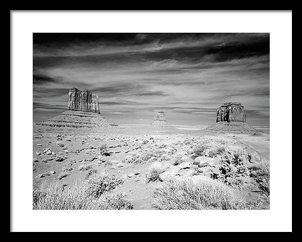 Infrared view of Monument Valley, Arizona / Art Photo - Framed Print