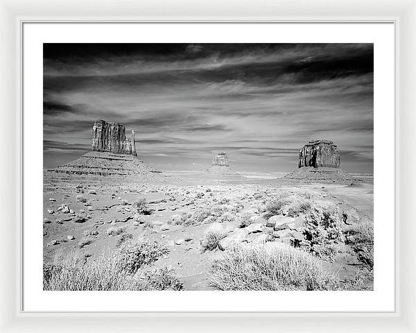 Infrared view of Monument Valley, Arizona / Art Photo - Framed Print