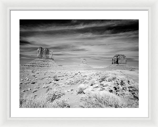 Infrared view of Monument Valley, Arizona / Art Photo - Framed Print