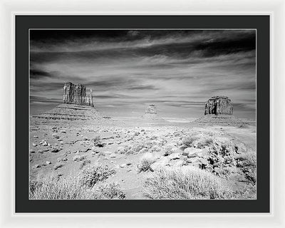 Infrared view of Monument Valley, Arizona / Art Photo - Framed Print