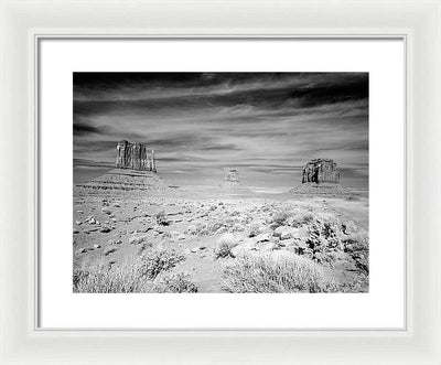 Infrared view of Monument Valley, Arizona / Art Photo - Framed Print