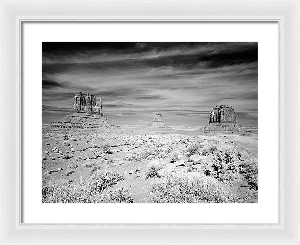 Infrared view of Monument Valley, Arizona / Art Photo - Framed Print