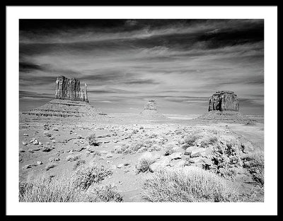 Infrared view of Monument Valley, Arizona / Art Photo - Framed Print