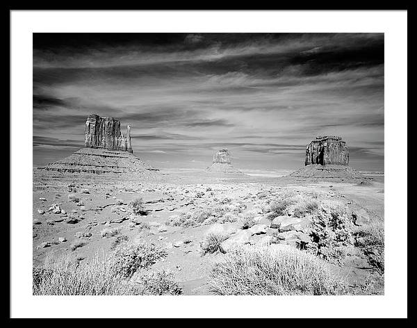 Infrared view of Monument Valley, Arizona / Art Photo - Framed Print