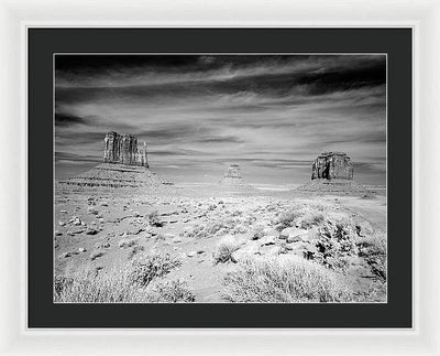 Infrared view of Monument Valley, Arizona / Art Photo - Framed Print