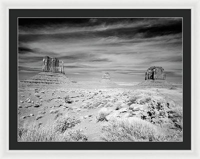 Infrared view of Monument Valley, Arizona / Art Photo - Framed Print