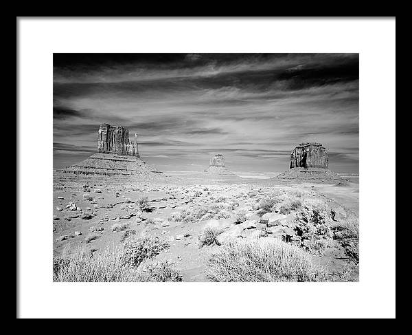 Infrared view of Monument Valley, Arizona / Art Photo - Framed Print