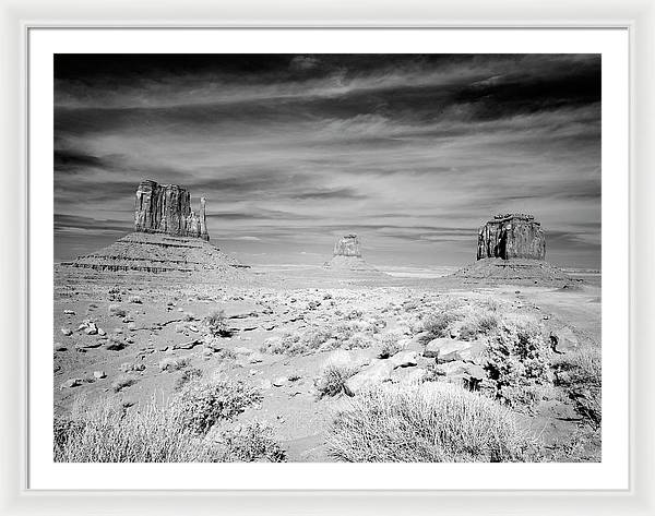 Infrared view of Monument Valley, Arizona / Art Photo - Framed Print