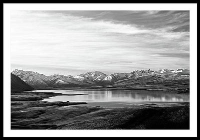 Lake, Mountains and Clouds / Art Photo - Framed Print