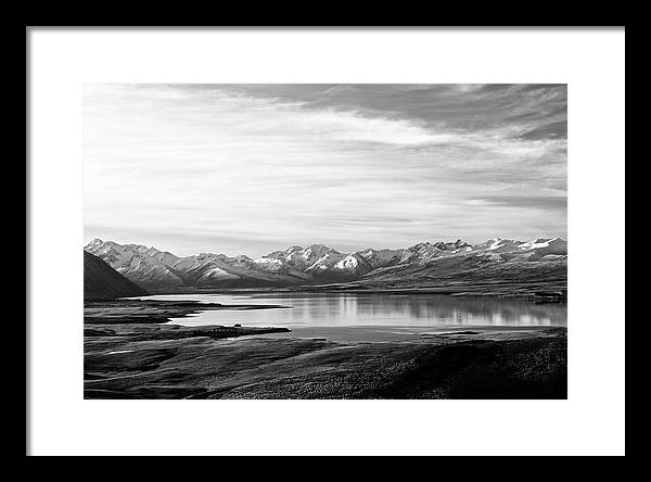 Lake, Mountains and Clouds / Art Photo - Framed Print