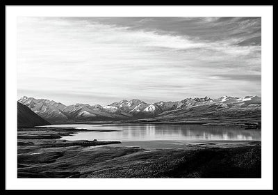 Lake, Mountains and Clouds / Art Photo - Framed Print