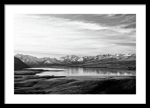 Lake, Mountains and Clouds / Art Photo - Framed Print