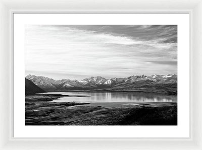 Lake, Mountains and Clouds / Art Photo - Framed Print