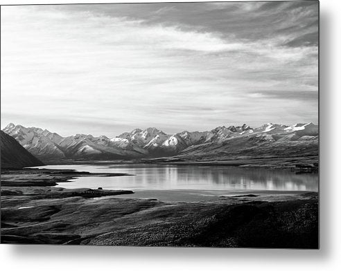 Lake, Mountains and Clouds / Art Photo - Metal Print