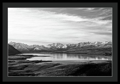 Lake, Mountains and Clouds / Art Photo - Framed Print