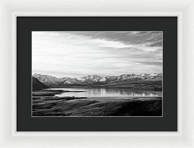 Lake, Mountains and Clouds / Art Photo - Framed Print