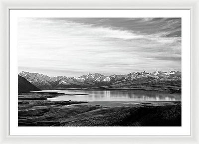 Lake, Mountains and Clouds / Art Photo - Framed Print