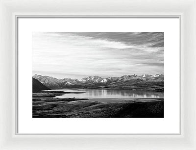 Lake, Mountains and Clouds / Art Photo - Framed Print