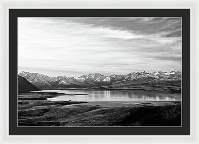 Lake, Mountains and Clouds / Art Photo - Framed Print