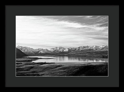 Lake, Mountains and Clouds / Art Photo - Framed Print