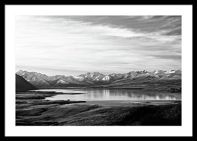 Lake, Mountains and Clouds / Art Photo - Framed Print