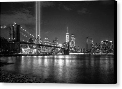 Light Beams in the Place of Twin Towers / Art Photo - Canvas Print