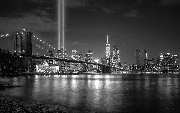 Light Beams in the Place of Twin Towers / Art Photo - Art Print