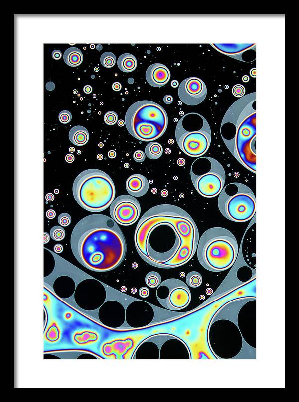 Lipid Islands on Soap Bubble / Art Photo - Framed Print