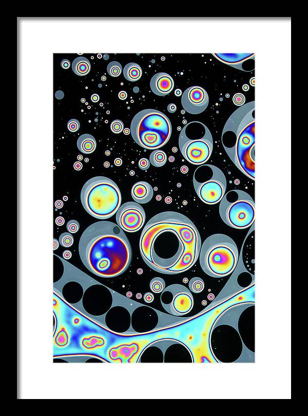 Lipid Islands on Soap Bubble / Art Photo - Framed Print