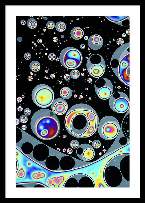 Lipid Islands on Soap Bubble / Art Photo - Framed Print