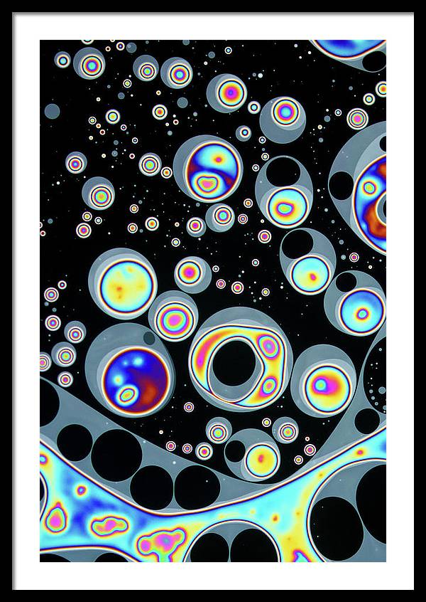 Lipid Islands on Soap Bubble / Art Photo - Framed Print