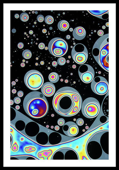 Lipid Islands on Soap Bubble / Art Photo - Framed Print