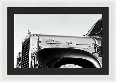 Mack Truck #1, Black and White / Art Photo - Framed Print