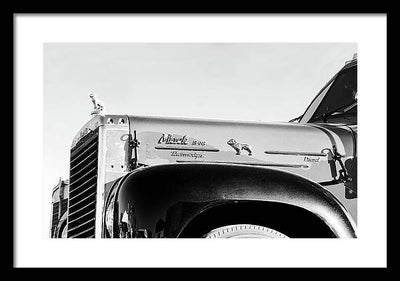 Mack Truck #1, Black and White / Art Photo - Framed Print