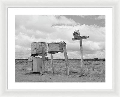 Mailboxes in Catron County, New Mexico / Art Photo - Framed Print