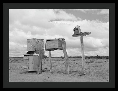 Mailboxes in Catron County, New Mexico / Art Photo - Framed Print