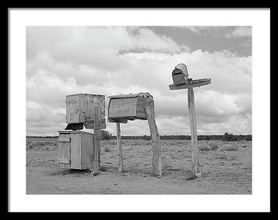 Mailboxes in Catron County, New Mexico / Art Photo - Framed Print