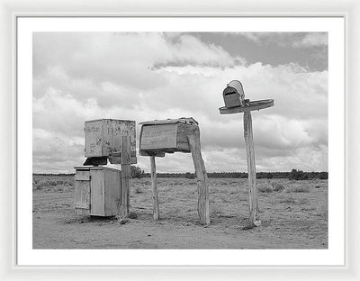 Mailboxes in Catron County, New Mexico / Art Photo - Framed Print