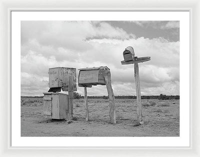 Mailboxes in Catron County, New Mexico / Art Photo - Framed Print