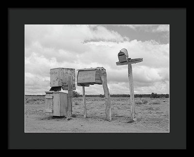 Mailboxes in Catron County, New Mexico / Art Photo - Framed Print