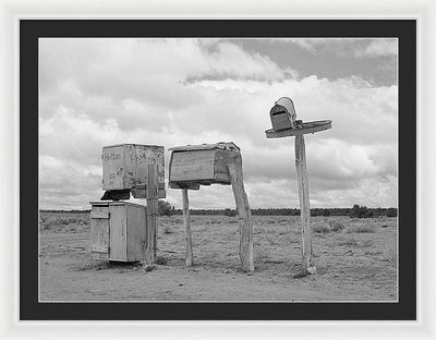 Mailboxes in Catron County, New Mexico / Art Photo - Framed Print