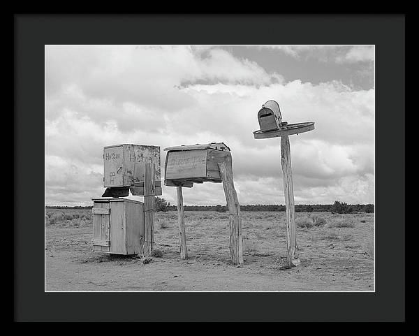 Mailboxes in Catron County, New Mexico / Art Photo - Framed Print