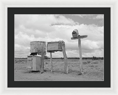 Mailboxes in Catron County, New Mexico / Art Photo - Framed Print