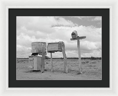 Mailboxes in Catron County, New Mexico / Art Photo - Framed Print