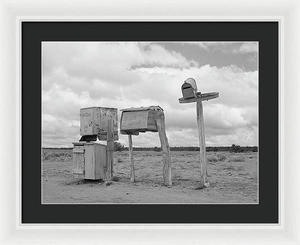 Mailboxes in Catron County, New Mexico / Art Photo - Framed Print