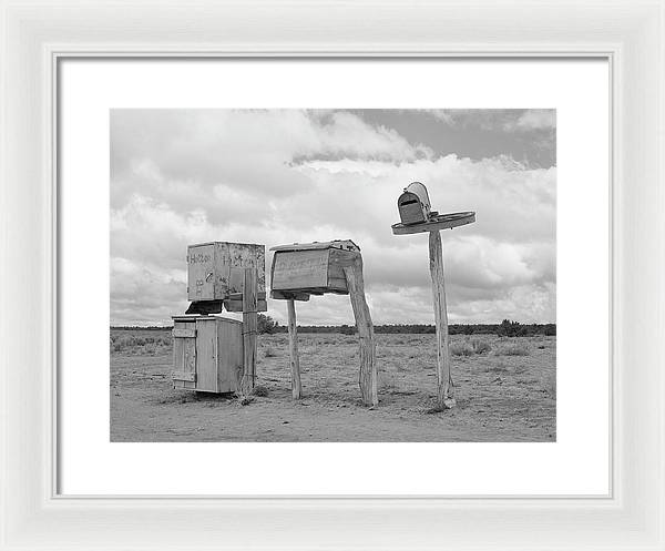 Mailboxes in Catron County, New Mexico / Art Photo - Framed Print