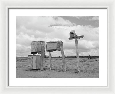 Mailboxes in Catron County, New Mexico / Art Photo - Framed Print